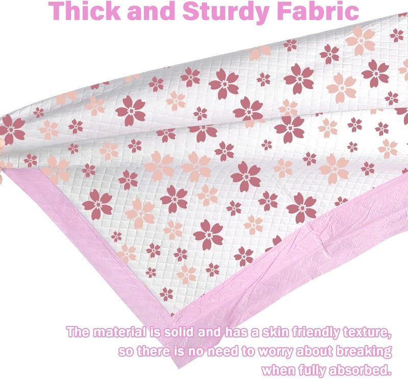 FORYEE Disposable Changing Pad Liners for Baby 17 x 13 Inches (25 Pack) Absorbent Waterproof Underpads Incontinence Care Soft Non-Woven Fabric Breathable Changing Pad (Cherry Blossom) - Image 3